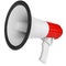 Red and White Megaphone on White Background