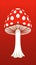 A red and white mushroom illustration - Fly Agaric - Amanita muscaria