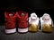 Red and white Nike Michael Jordan 23 sneakers - Kobe Bryant nike sneakers Black Mamba