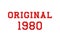 Red and white original year 1980 text