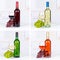 Red and white rose wine bottles beverage wines collection