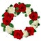 Red and white roses wreath