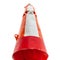 Red white safe water conical buoy on white