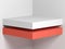 Red white shelf, geometric installation 3 d