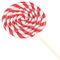Red and white spiral lollipop