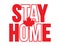Red White stay home text and maple leaf