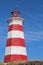 Red and white striped lighthouse