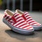 Red And White Striped Vans Slip-on Sneakers: Stylish And Comfortable