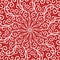 Red and white symmetrical design background with curls and swirls