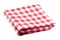 Red and white tablecloth