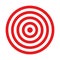 Red and white target. Hunting, shooting sport or achievement symbol. Simple vector icon