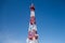 Red white telecommunication tower