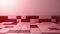 A red and white tiled room with a pink wall. Generative AI image.