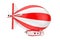 Red and White Toy Cartoon Airship Dirigible Balloon. 3d Rendering