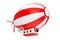 Red and White Toy Cartoon Airship Dirigible Balloon. 3d Rendering