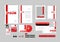 Red and white with triangle corporate identity template for your business I