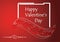 Red and white valentine card with vector hearts and gradient