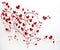 Red and white valentines hearts and flourishes