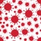 Red on White Virus Pattern Seamless Repeat Background