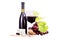 Red wine assortment of grapes and cheese