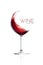 Red Wine in Balloon Glass. Splash Design