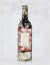 Red wine bottle from Bordeaux with blank label sticker