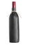 Red wine bottle wrapped in black paper
