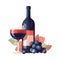 Red wine celebration in vineyard, luxury symbol