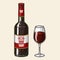 Red wine colorful detailed sticker