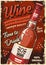 Red wine colorful vintage poster