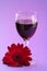 Red wine and gerbera