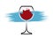 Red Wine Glass Icon, Wineglass logo, Glassware Icon Vector Art Illustration isolated