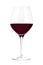 Red wine glass, isolated on a white background. Elegant cup wineglass