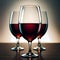 Red wine in glasses - ai generated image