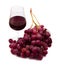 Red wine and grapes