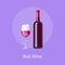 Red Wine Poster Bottle Burgundy Merlot and Glass