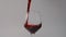 Red wine is poured to the glass in slow motion, liquid in 240fps, alcohol drink, glass of wine, Full HD 240p Prores 422