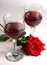 Red wine and rose