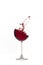 Red wine splash glass