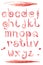 Red wine splash special font, abc a-z small letters