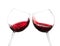 Red wine swirling in a goblet wine glass,