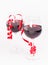 Red wine valentine glasses