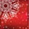 Red winter background with snowflake