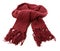 Red winter scarf thick wool isolated white background