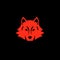 Red Wolf icon. Vector illustration