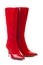 Red woman boots