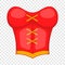 Red woman corset icon, cartoon style
