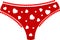 Red women\\\'s panties underpants bikini with white hearts pattern for romantic Valentines day