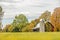 Red Wood Barn with Concrete Silo