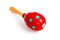 Red wood maracas isolated